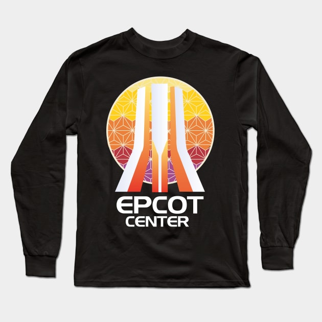 Epcot Center Acrylic Fountain Long Sleeve T-Shirt by retrocot